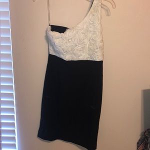 Black and white floral dress